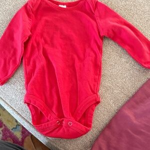 Cozy Red Long Sleeve Kids Bodysuit